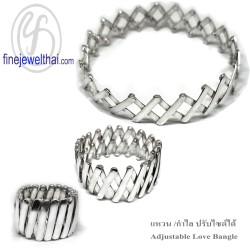 แหวน-กำไล-ปรับไซด์ได้-กำไลเงิน-กำไลออกแบบ-เงิน-925-เงินแท้-G101100