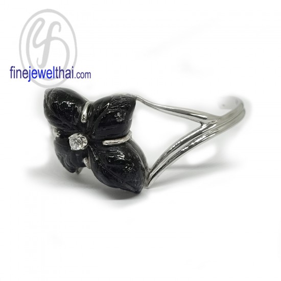 Flower-Black-Spinel-Onyx-bangle-finejewelthai-G3003on