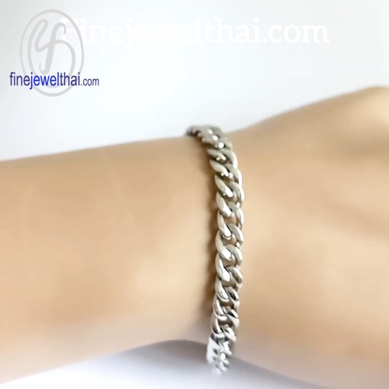 สร้อยแขนเงิน-สร้อยข้อมือเลส-สร้อยข้อมือ-finejewelthai-T102900