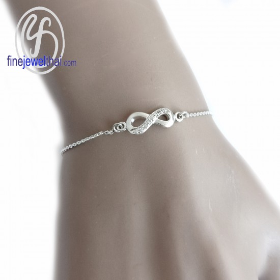 Infinity -Silver-Diamond-Cz-Bracelet-finejewelthai-TCH28-1090cz