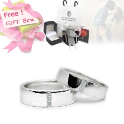 Finejewelthai-แหวนคู่-แหวนเพชรแท้-แหวนเงินแท้-เพชรแท้-แหวนหมั้น-แหวนแต่งงาน-Diamond_Gift_set47