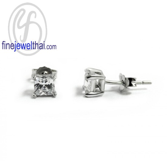 ต่างหูเพชร-ต่างหูเงิน-เพชรสังเคราะห์-เงินแท้925-E1088cz00 ต่างหูเพชร-ต่างหูเงิน-เพชรสังเคราะห์-เงินแท้925-E1088cz00