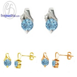 ต่างหูโทพาซ-ต่างหูเงิน-โทพาซแท้-เงินแท้925-ออกแบบพิเศษ-finejewelthai-E1005tp-rd