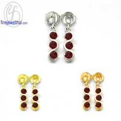 ต่างหูโกเมน-ต่างหูเงิน-โกเมนแท้-เงินแท้925-ออกแบบพิเศษ-finejewelthai-E1009gm