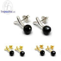 ต่างหูนิล-ต่างหูเงินแท้-นิล-พลอยประจำเดือนเกิด-finejewelthai-E1022on00