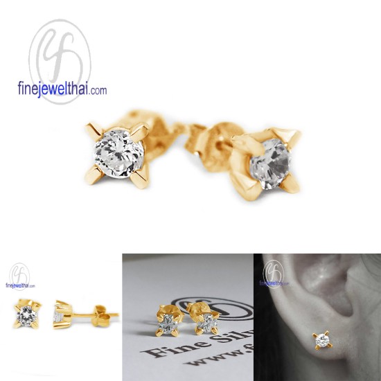 ต่างหูเพชร-ต่างหูเงิน-เพชรสังเคราะห์-เงินแท้925-E1028cz ต่างหูเพชร-ต่างหูเงิน-เพชรสังเคราะห์-เงินแท้925-E1028cz