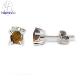 ต่างหูไทเกอร์อาย-ต่างหูเงิน-ไทเกอร์อายแท้-เงินแท้925-E1028te