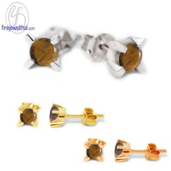 ต่างหูไทเกอร์อาย-ต่างหูเงิน-ไทเกอร์อายแท้-เงินแท้925-E1028te