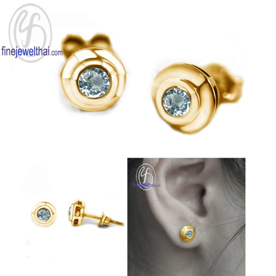 ต่างหูอความารีน-ต่างหูเงิน-อความารีนแท้-เงินแท้925-ออกแบบพิเศษ-finejewelthai-E1029aq00