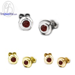 ต่างหูโกเมน-ต่างหูเงิน-โกเมนแท้-เงินแท้925-ออกแบบพิเศษ-finejewelthai-E1029gm00