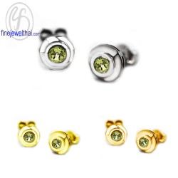 ต่างหูเพอริดอท-ต่างหูเงิน-เพอริดอทแท้-เงินแท้ 925-ออกแบบพิเศษ-finejewelthai-E1029pd00