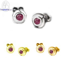 ต่างหูทับทิม-ต่างหูเงิน-ทับทิมแท้-เงินแท้925-ออกแบบพิเศษ-finejewelthai-E1029rb00