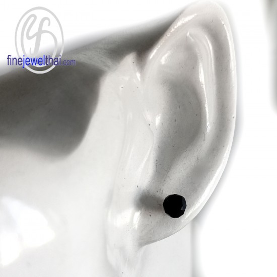 Black-spinel-Oynx-Silver-Earring-finejewelthai-E1032on
