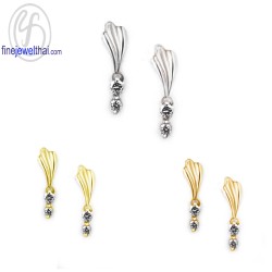 ต่างหูเพชร-ต่างหูเงิน-เพชรสังเคราะห์-เงินแท้925-E1036cz