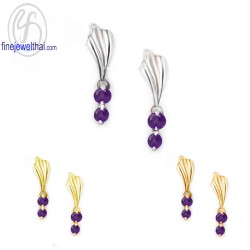 ต่างหูอะเมทิสต์-ต่างหูเงิน-อะเมทิสต์-เงินแท้925-ออกแบบพิเศษ-finejewelthai-E1036am