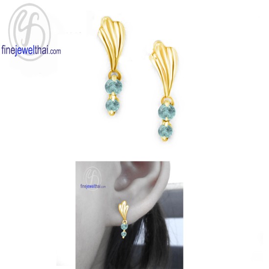 ต่างหูอความารีน-ต่างหูเงิน-อความารีนแท้-เงินแท้925-ออกแบบพิเศษ-finejewelthai-E1036aq