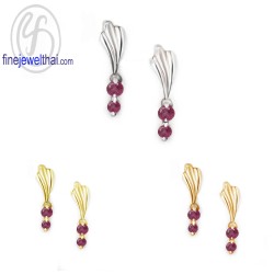 ต่างหูทับทิม-ต่างหูเงิน-ทับทิมแท้-เงินแท้925-ออกแบบพิเศษ-finejewelthai-E1036rb
