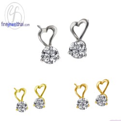ต่างหูเพชร-ต่างหูเงิน-เพชรสังเคราะห์-เงินแท้925-E1037cz