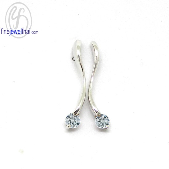 ต่างหูเพชร-ต่างหูเงิน-เพชรสังเคราะห์-เงินแท้925-E1041cz ต่างหูเพชร-ต่างหูเงิน-เพชรสังเคราะห์-เงินแท้925-E1041cz