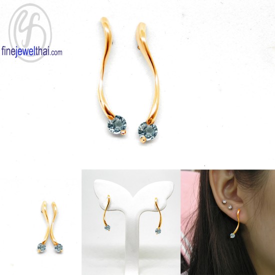 ต่างหูอความารีน-ต่างหูเงิน-อความารีนแท้-เงินแท้925-ออกแบบพิเศษ-finejewelthai-E1041aq