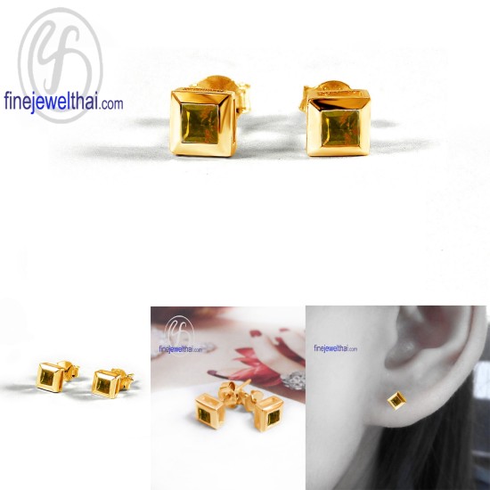 ต่างหูซิทริน-ต่างหูเงิน-ซิทรินแท้-เงินแท้925-ออกแบบพิเศษ-finejewelthai-E1047ct