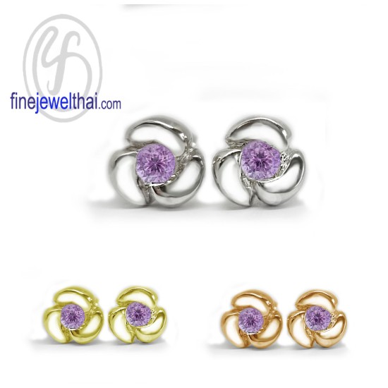 Amethyst-Silver-Design-Earring-finejewelthai-E1052am Amethyst-Silver-Design-Earring-finejewelthai-E1052am