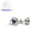 Blue-Sapphire-silver-Design-Earring-finejewelthai-E1052bl
