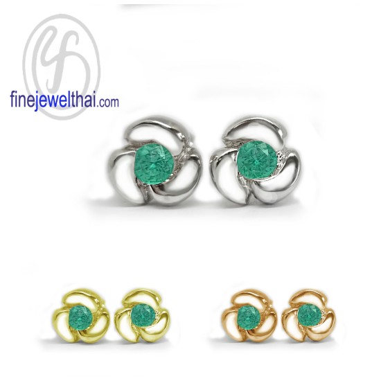 Emerald-silver-Design-Earring-finejewelthai-E1052em Emerald-silver-Design-Earring-finejewelthai-E1052em