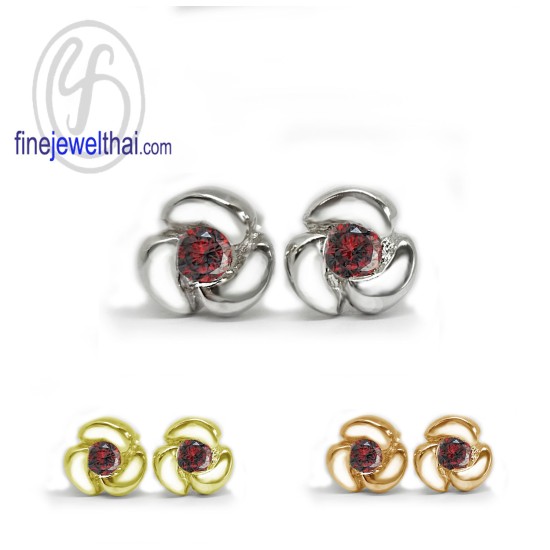 Garnet-silver-Design-Earring-finejewelthai-E1052gm Garnet-silver-Design-Earring-finejewelthai-E1052gm