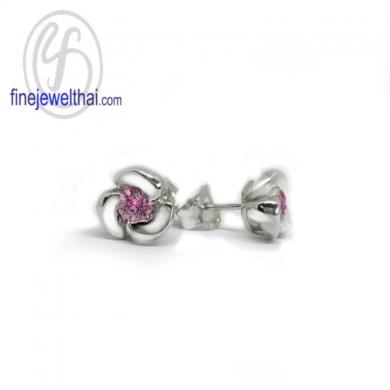 Pink-Tourmaline-silver-Design-Earring-finejewelthai-E1052tm