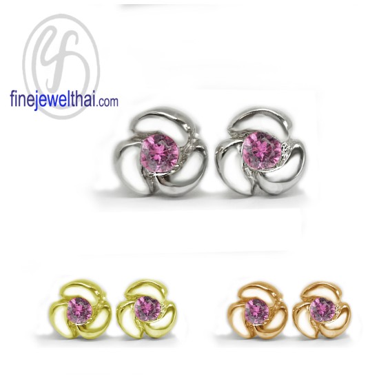 Pink-Tourmaline-silver-Design-Earring-finejewelthai-E1052tm Pink-Tourmaline-silver-Design-Earring-finejewelthai-E1052tm