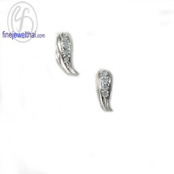 ต่างหูเพชร-ต่างหูเงิน-เพชรสังเคราะห์-เงินแท้925-E1062cz