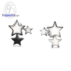 ต่างหูดาว-ต่างหูทองคำขาว-ทองคำขาวแท้-ออกแบบพิเศษ-finejewelthai-E1074WG