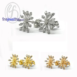ต่างหูเพชร-ต่างหูเงิน-เพชรสังเคราะห์-เงินแท้925-E1079cz