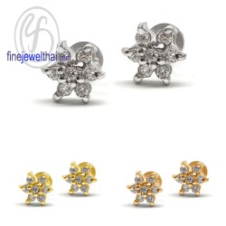 ต่างหูเพชร-ต่างหูเงิน-เพชรสังเคราะห์-เงินแท้925-E1080cz