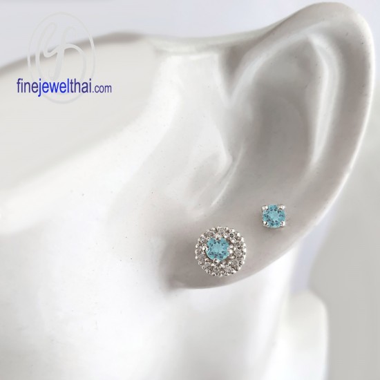 ต่างหูอะความารีน-ต่างหูพลอย-ต่างหูเพชร-CZ-ต่างหูเงินแท้-Finejewelthai-E1081aq00 ต่างหูอะความารีน-ต่างหูพลอย-ต่างหูเพชร-CZ-ต่างหูเงินแท้-Finejewelthai-E1081aq00