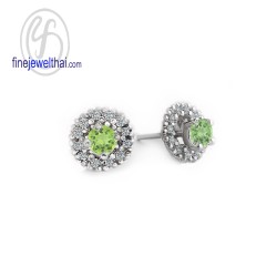 ต่างหูเพอริดอท-ต่างหูพลอย-ต่างหูเพชร-CZ-ต่างหูเงินแท้-Finejewelthai-E1081pd00 ต่างหูเพอริดอท-ต่างหูพลอย-ต่างหูเพชร-CZ-ต่างหูเงินแท้-Finejewelthai-E1081pd00
