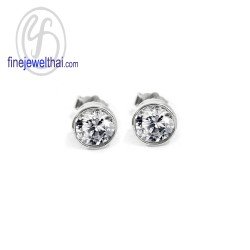 ต่างหูเพชร-ต่างหูเงิน-เพชรสังเคราะห์-เงินแท้925-E1084cz00 ต่างหูเพชร-ต่างหูเงิน-เพชรสังเคราะห์-เงินแท้925-E1084cz00