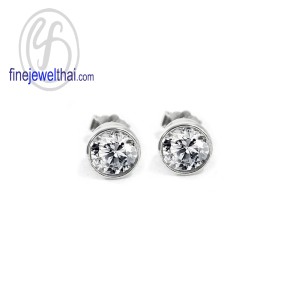 ต่างหูเพชร-ต่างหูเงิน-เพชรสังเคราะห์-เงินแท้925-E1084cz00
