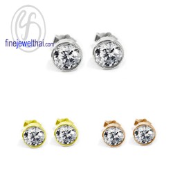 ต่างหูเพชร-ต่างหูเงิน-เพชรสังเคราะห์-เงินแท้925-E1084cz00