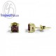 Finejewelthai-Garnet-Silver-Gold-Earring-E1088gm00-g