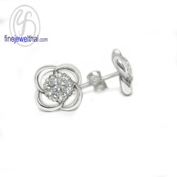 ต่างหูเพชร-ต่างหูเงิน-เพชรสังเคราะห์-เงินแท้925-E1091cz00 ต่างหูเพชร-ต่างหูเงิน-เพชรสังเคราะห์-เงินแท้925-E1091cz00