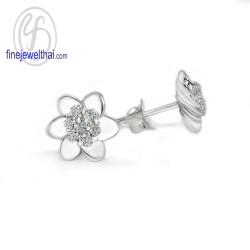 ต่างหูเพชร-ต่างหูเงิน-เพชรสังเคราะห์-เงินแท้925-E1092cz00 ต่างหูเพชร-ต่างหูเงิน-เพชรสังเคราะห์-เงินแท้925-E1092cz00