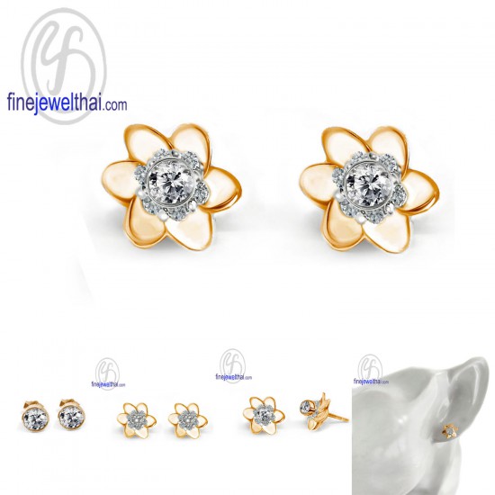 Finejewelthai-Daimond-CZ-Silver-Earring-Jacket-E1092jk-E1084cz