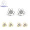 ฐานต่างหูเพชร-ฐานต่างหูเงิน-เพชรสังเคราะห์-เงินแท้925-E1092cz00jk
