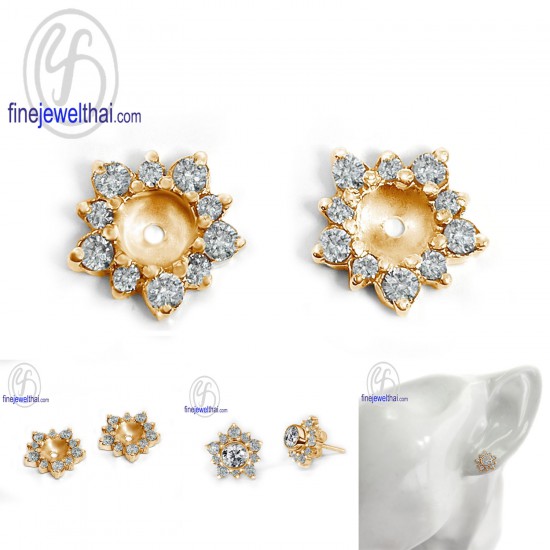 Finejewelthai-Daimond-CZ-Silver-Earring-Jacket-E1095cz00jk