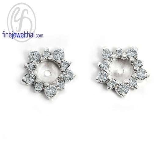 Finejewelthai-Daimond-CZ-Silver-Earring-Jacket-E1095jk-E1086cz