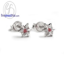ต่างหูทับทิม-ต่างหูเงิน-ทับทิมแท้-เงินแท้925-E1156rb-p