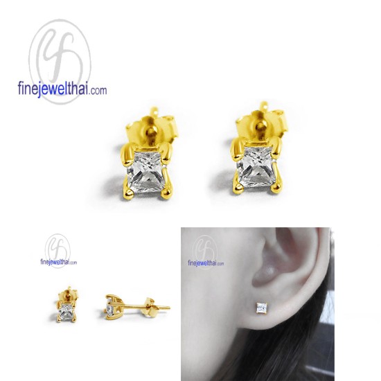 ต่างหูเพชร-ต่างหูเงิน-เพชรสังเคราะห์-เงินแท้925-E2003cz ต่างหูเพชร-ต่างหูเงิน-เพชรสังเคราะห์-เงินแท้925-E2003cz