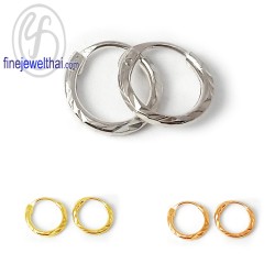 ต่างหูเงิน-ต่างหูห่วง-ต่างหูออกแบบ-เงินแท้-E211500